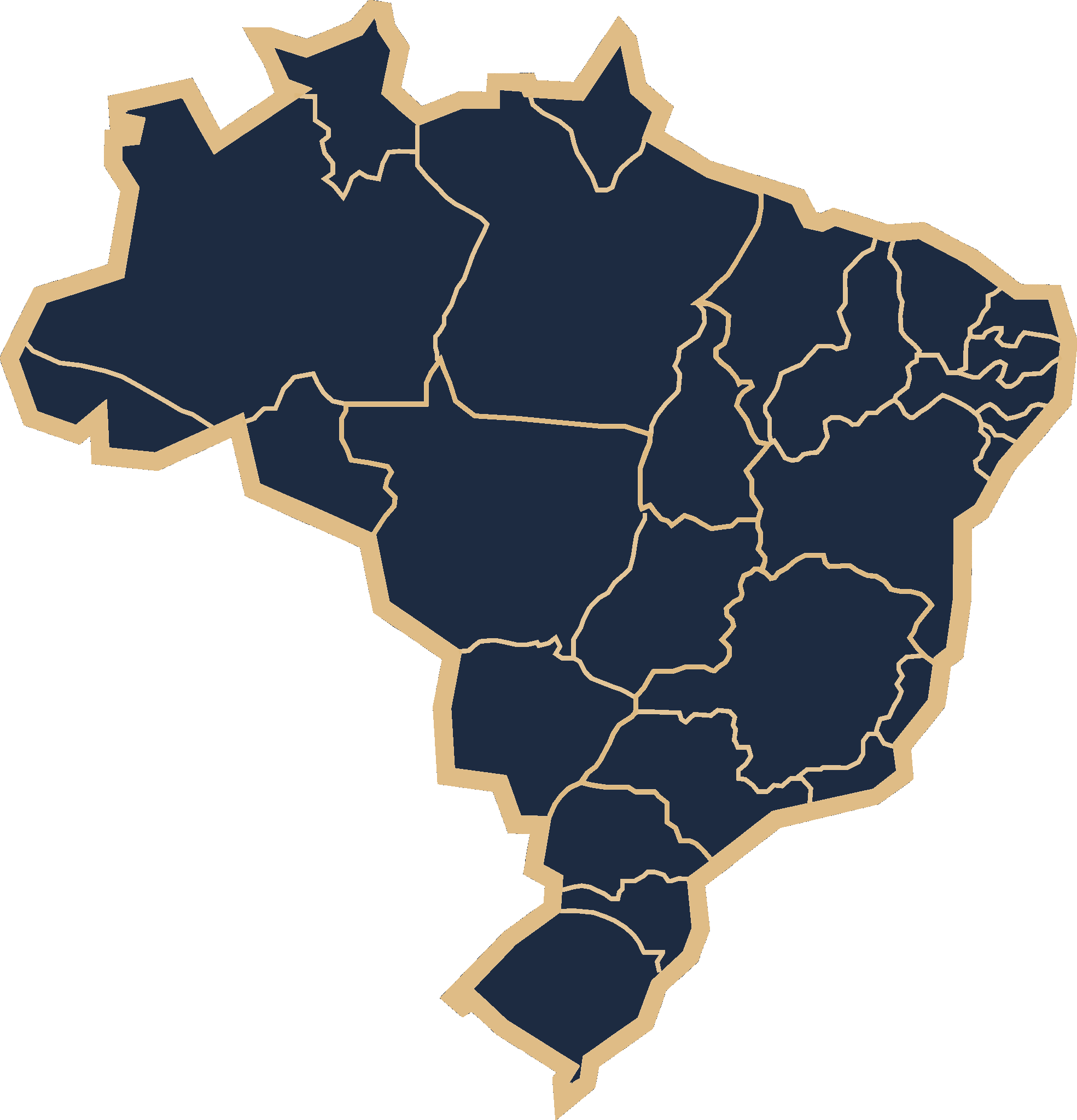 Mapa do Brasil com divisão dos estados